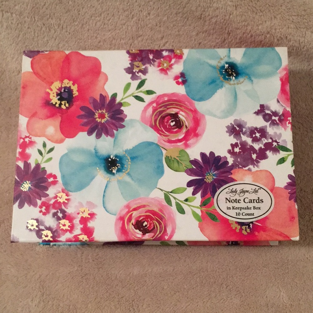 Floral Note Card Set Lady Jayne 10 set NWT keepbox